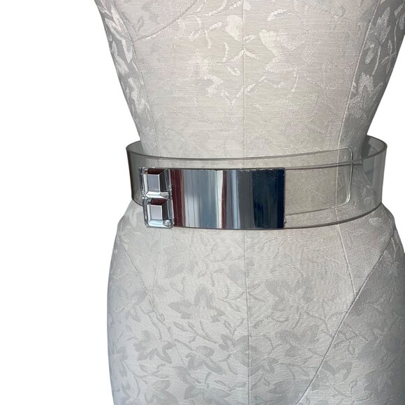 Kaso Vintage 1980s Womens Belt Size Large Waist Bracelets Clear Mirror main image 10